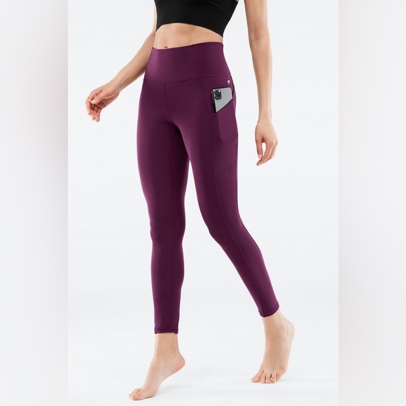 FABLETICS Oasis PureLuxe High-Waisted 7/8 Legging in Burgundy - Picture 1 of 7
